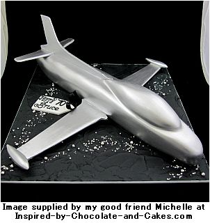 airplane cake silver jet